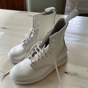 Doc Marten White Lace-Up Boots
